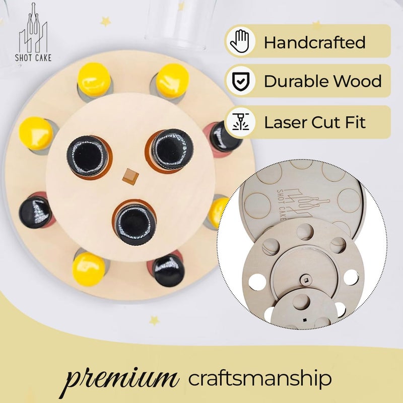 Shot Cake Party Display for Mini Liquor Bottles | 21st Birthday holiday celebration decoration centerpiece Natural Wood color - Image 5
